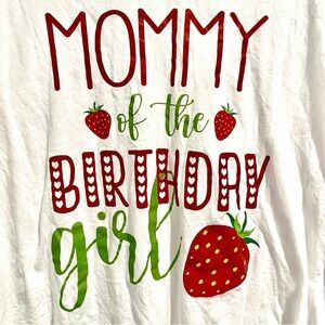 3XL Woman’s ‘Mommy of the Birthday girl’ Berry First Birthday party top